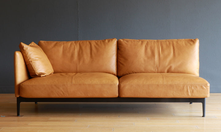 dual single arm sofa leather